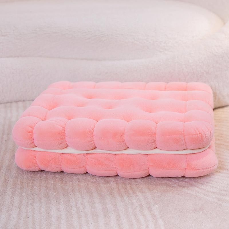 Creative Simulation Biscuits Shaped Plush Pillow Round Square Cookie Lifelike Food SnaSandwich Biscuits Cushion Good Quality