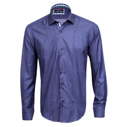 Long Sleeve Jeans Shirt - Blue - Msht-4102
