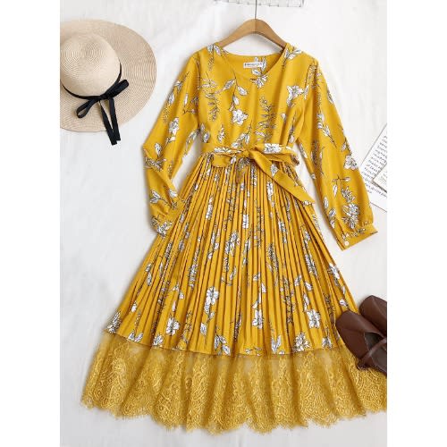 Lace Floral Print Maxi Dress