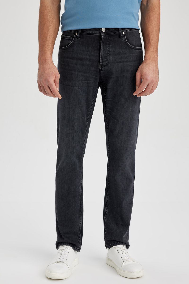Man Sergio -Regular Fit Denim Trousers - Black