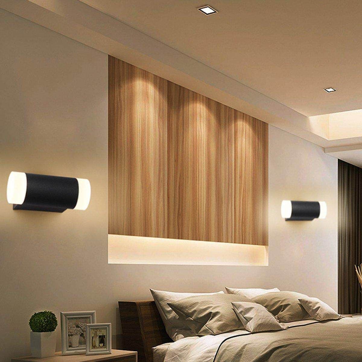 Modern LED Outdoor Outside External Patio Wall Light Up Down Lamp Garden Porch Warm Light