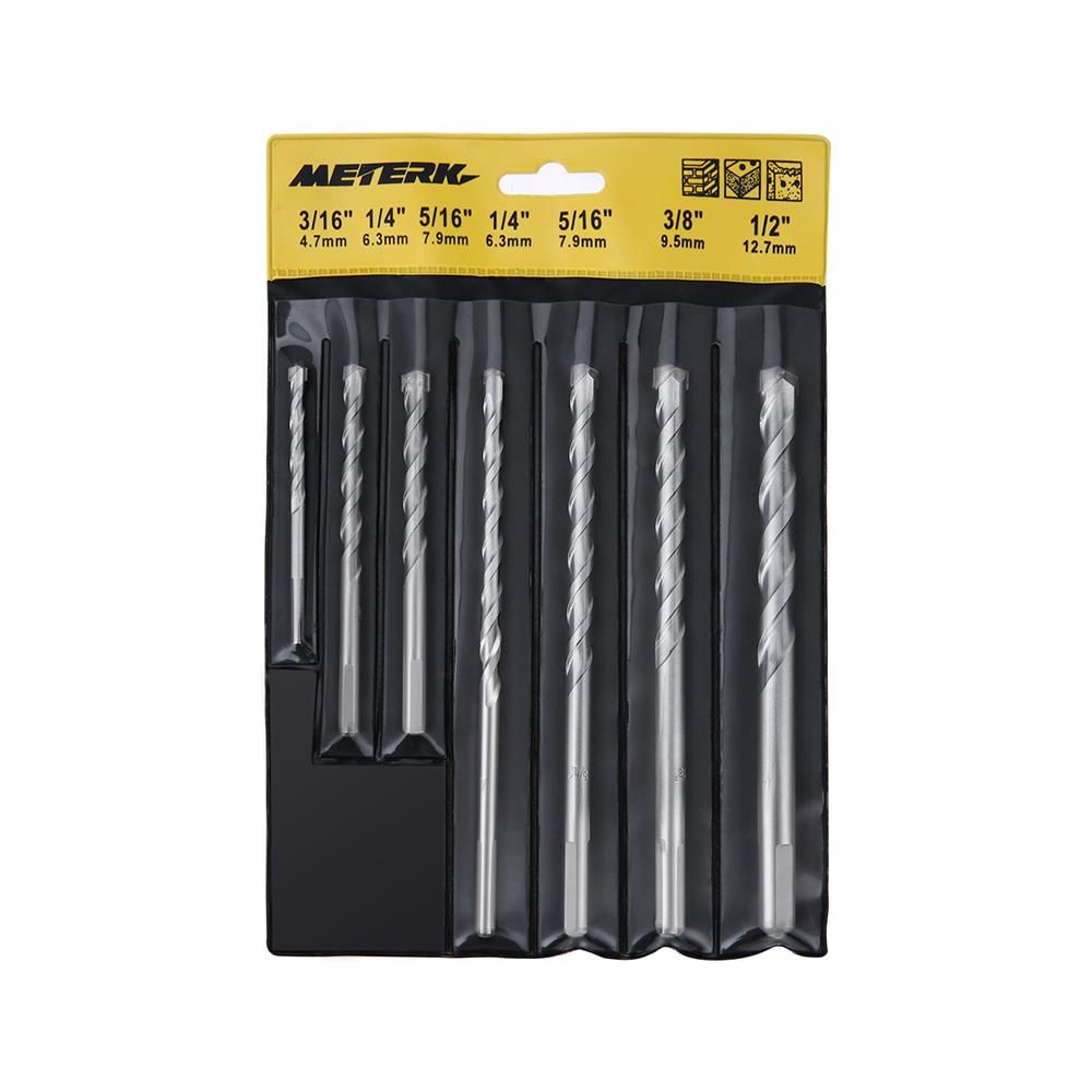 Meterk MK23 7PCS Cement Masonry Drill Bit Set with Sandblasting Surface Treatment