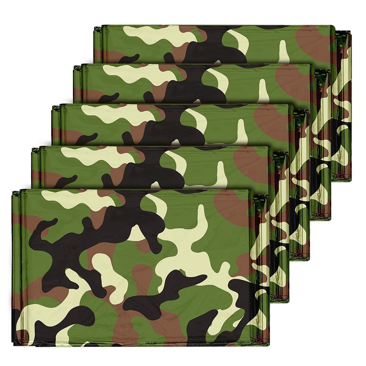 Pack of 5 Emergency Blankets Heat Retention Body Warmer Rescue Blanket for Outdoor Camping Traveling Survival