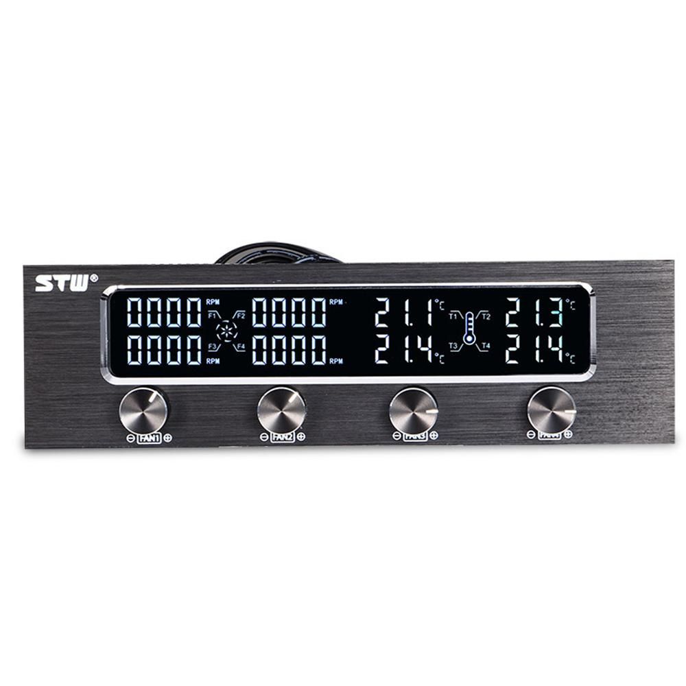 Sunshine-tipway STW Multi-Function PC CPU 4 Channel Fan Controller Speed Control Adjuster LCD Cooling Front Panel