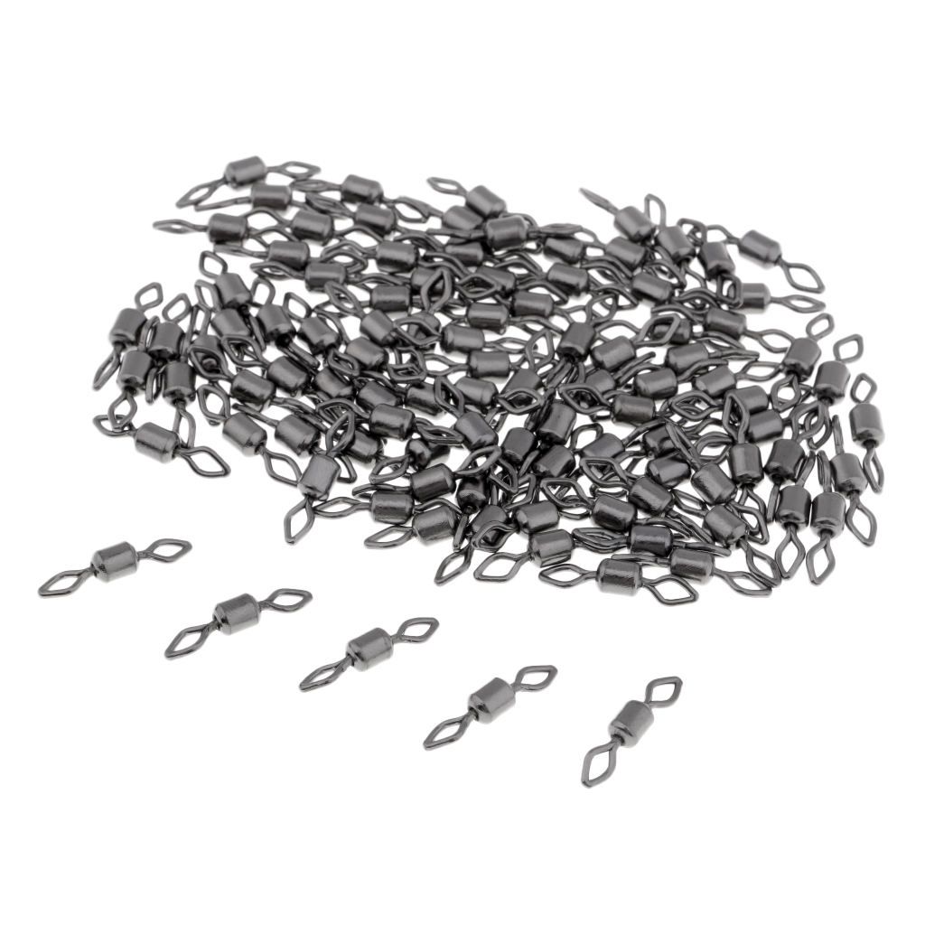 100 Pcs Fishing Rolling Swivel Solid  Connector Fishing
