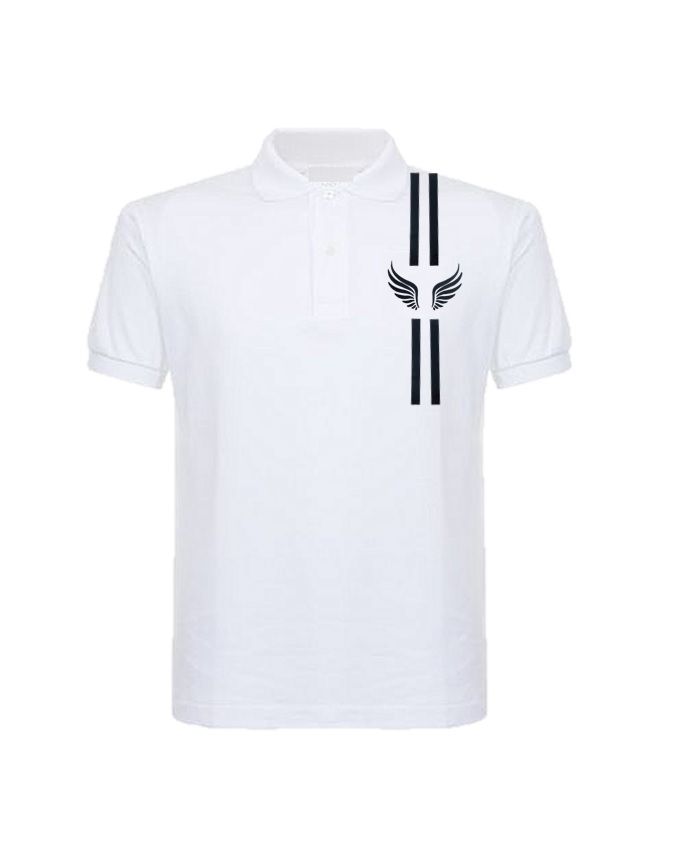 Men's Unique Quality Rank Design Polos - White