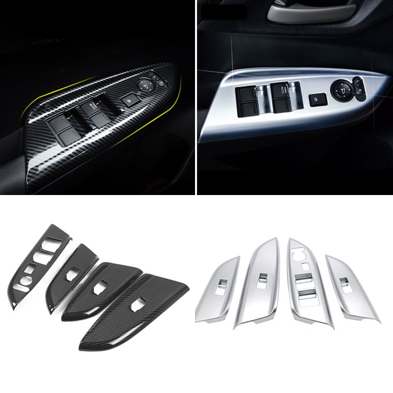 For Honda FIT JAZZ 2014-2018 Accessories Car Door Window Glass Lift Control Switch Panel Cover Trim Car Styling ABS Carbon/Matte