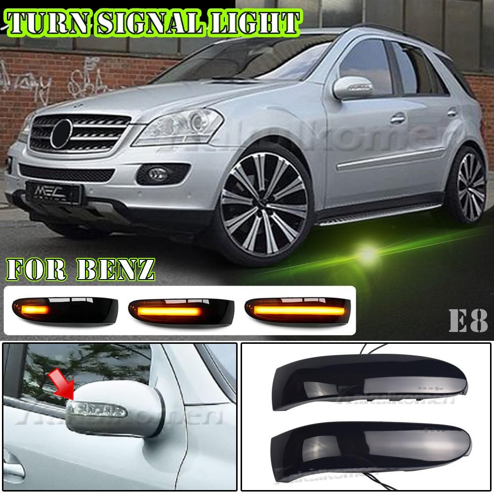 2X LED Dynamic Turn Signal Light Sequential Mirror Blinker Lamp For Mercedes-Benz M ML GL Class W164 X164 W251 ML350 ML300 R300