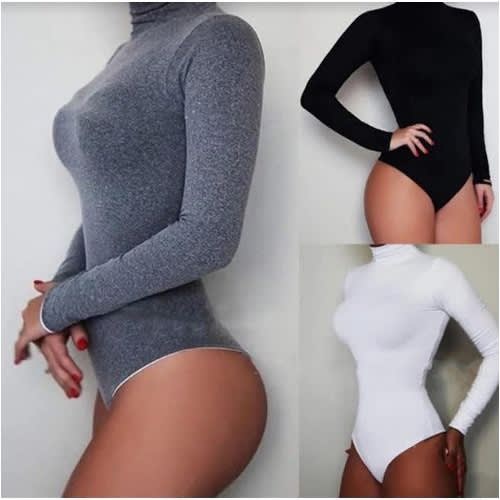 3pcs Bodycon Long Sleeve Turtleneck Bodysuit