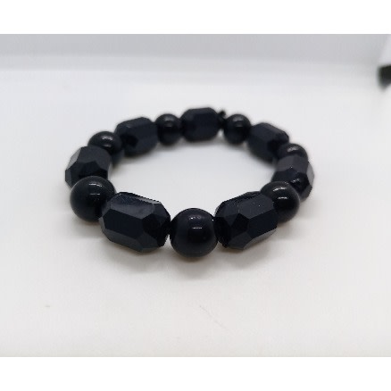 Men's Bead Bracelet-  Black