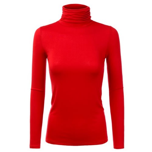 Female Turtle Neck Long Sleeve - Red
