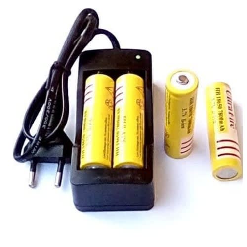 Rechargeable 3.7v - 18650 Li-ion Battery - 7800mah - 4pieces & Li-ion 18650 Battery Charger