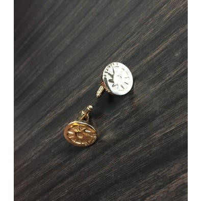 Men's Steel Gold Cuff Links