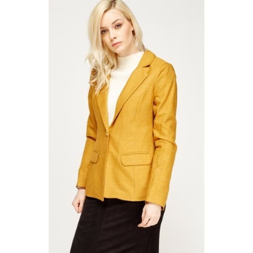 Metallic Insert Lapel Blazer - Gold