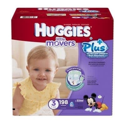 Little Movers Plus Diapers - Size 3- 198 Counts