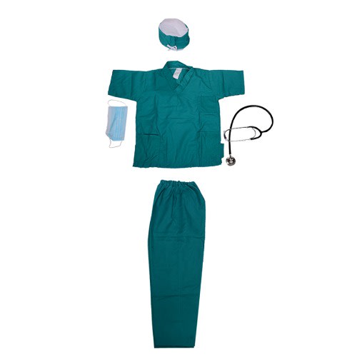 Kids Surgeon Dress Up Costume With Metal Stethoscope