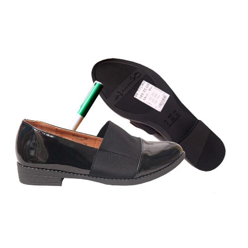 Female Patent Leather Unique Flat Shoe - Black