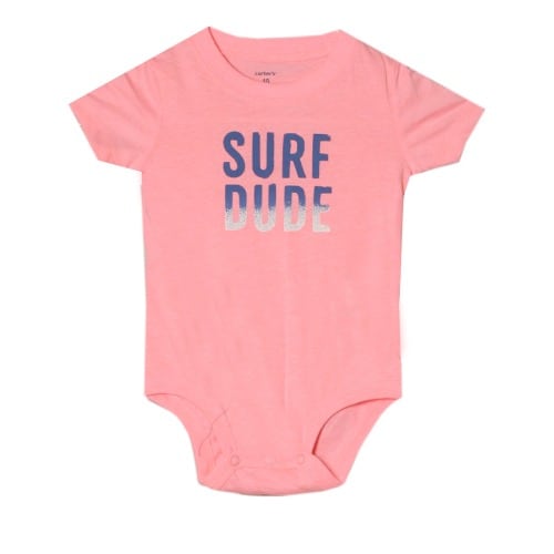 Surf Dude Unisex Bodysuit - Pink