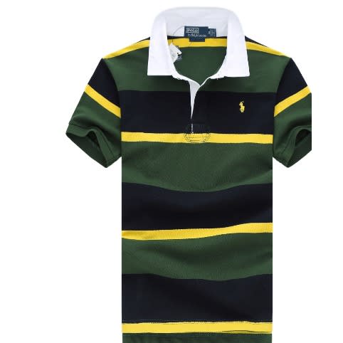 Men's Stripped Pique Polo.