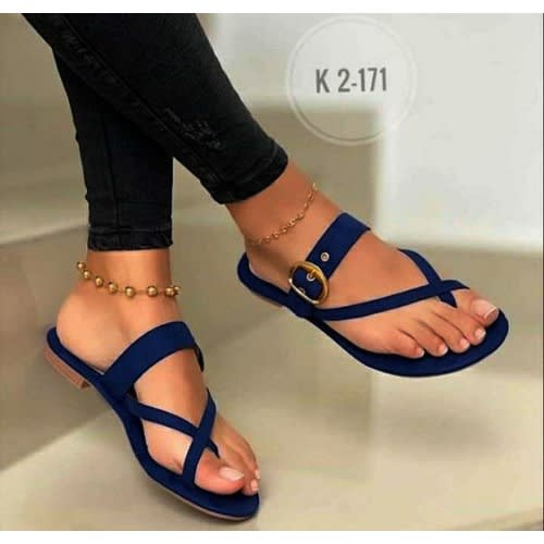 Blue Flat Sexy Ladies Slippers