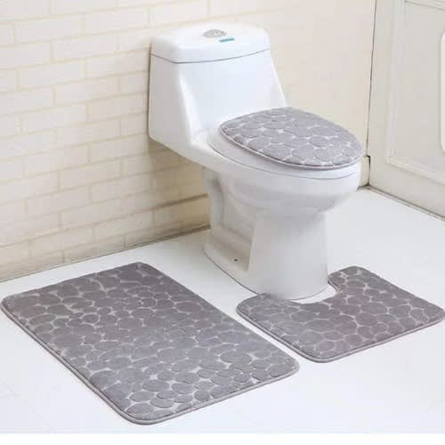 Bath Foot Mat 3pcs - Grey