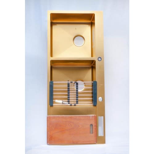 Kitchen Stainless steel Gold Sink With Tray