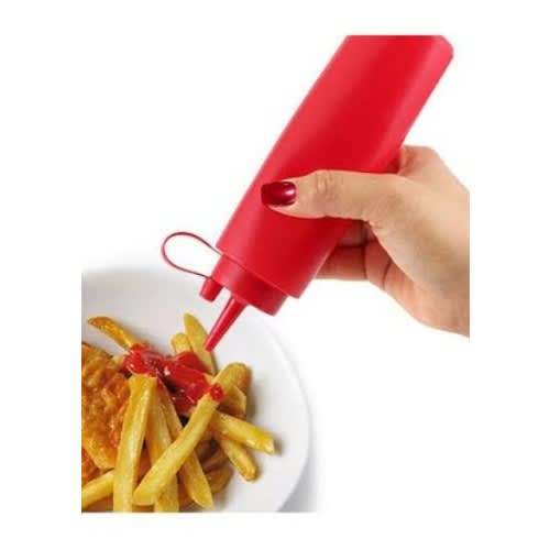 Plastic Squeeze Bottle Condiment Dispenser Set - 800ml Red - 1 Piece