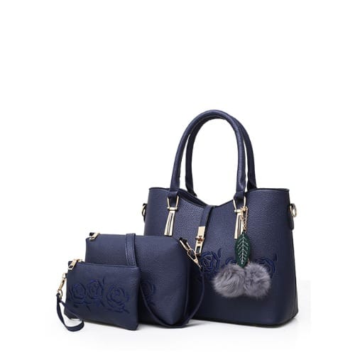3 Sets Handbag  - Leather - Blue