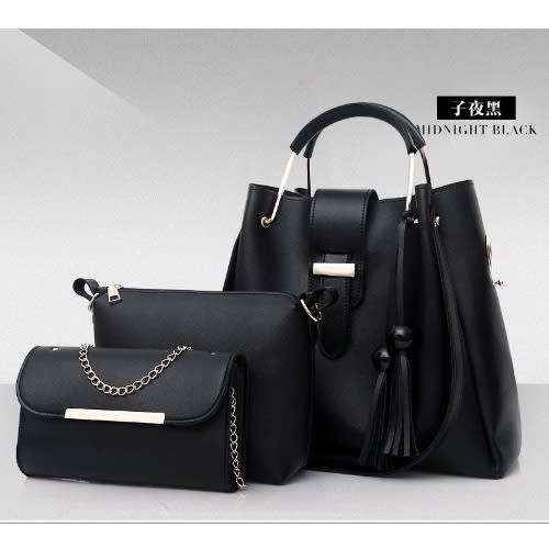 3 In 1 Ladies Handbag Set- Black
