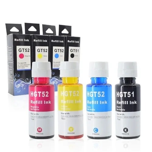 Gt51/ Gt52 Compatible With Hp Color Refill Ink Cyan/Magenta/Yellow/ Black - 1set