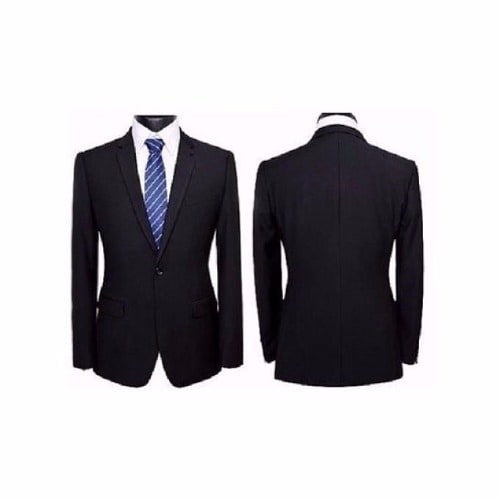 Men's Superior Slim Fit Suit with Double Back Slit -Vent - Black