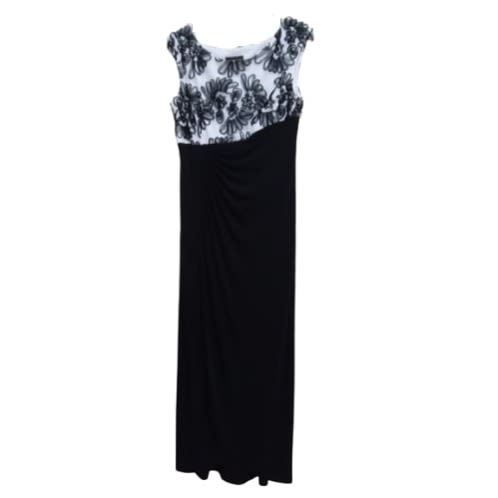 Ladies Midi Front Sided Split Gown With White Top
