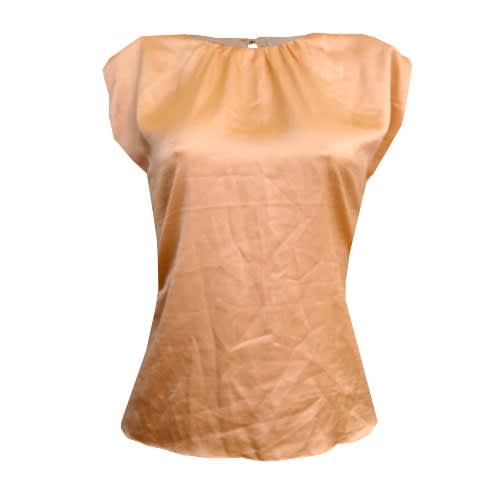 Shoulder Pad Sleeveless Blouse - Gold