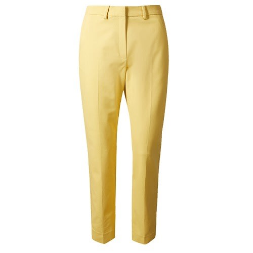 Modal Blend Slim Leg Ankle Grazer Trousers - Plus Size - Pale-gold