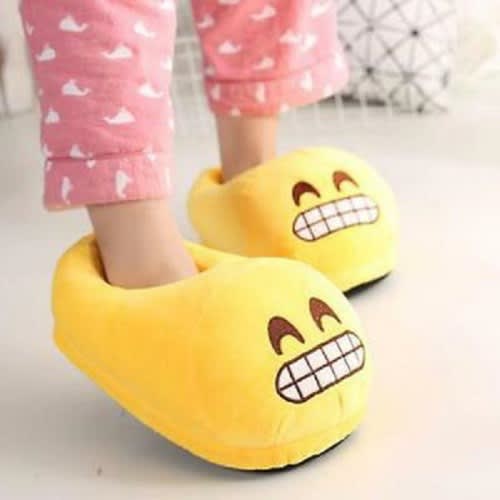 Full Toothed Grin Plush Emoji Slipper