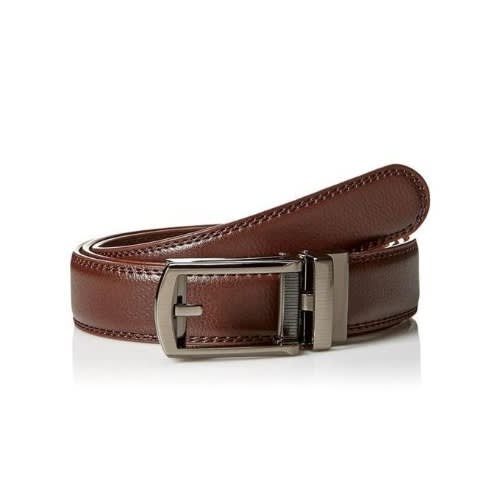 Mens Leather  Automatic Buckle Belt - Brown