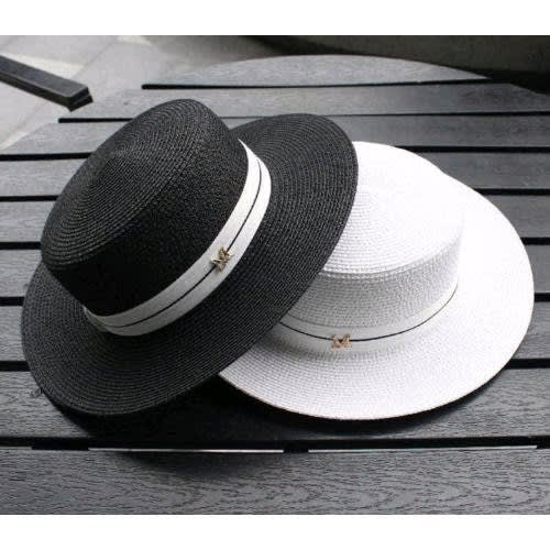 Set Of 2 Perfect Straw Hats - Black And White