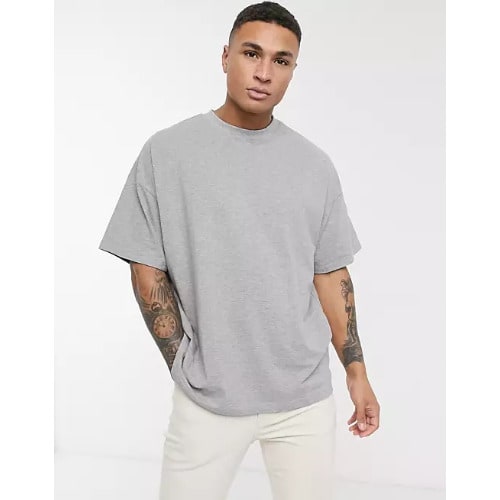 Men Plain Oversized Tshirt - Grey