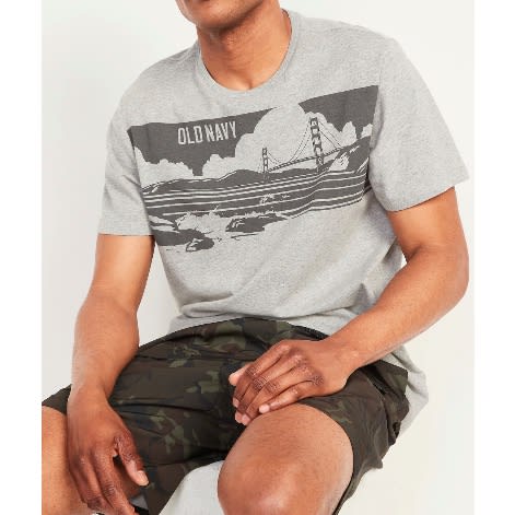 Classic Graphic T-shirt For Men- Grey