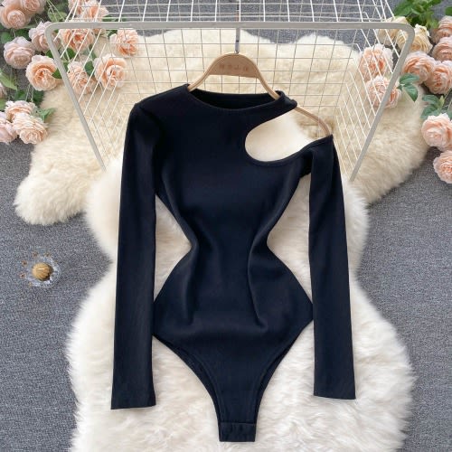 One Shoulder Long Sleeve Bodysuit