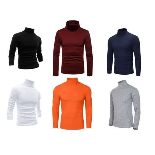 Turtleneck Long Sleeve Shirts - 6 In 1