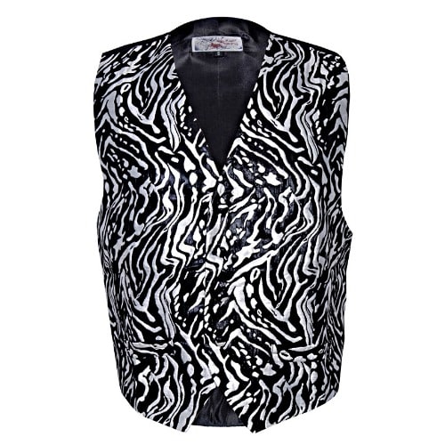 Custom Designed Waistcoat - Black & Silver - MWC-1330