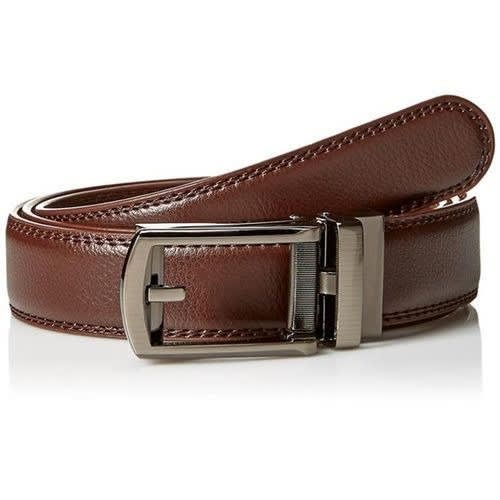 Men's Leather Automatic Buckle Belt - Brown