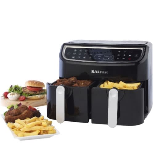 Dual Hot Large Air Fryer - Double Basket & Timer Family Cooking - 8.2 L