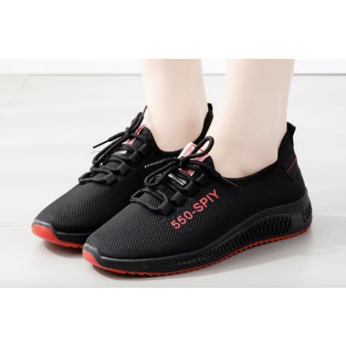 Ladies Sport Sneakers - Black And Red