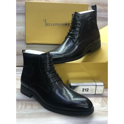 Black Italian Leather Boot Shoe