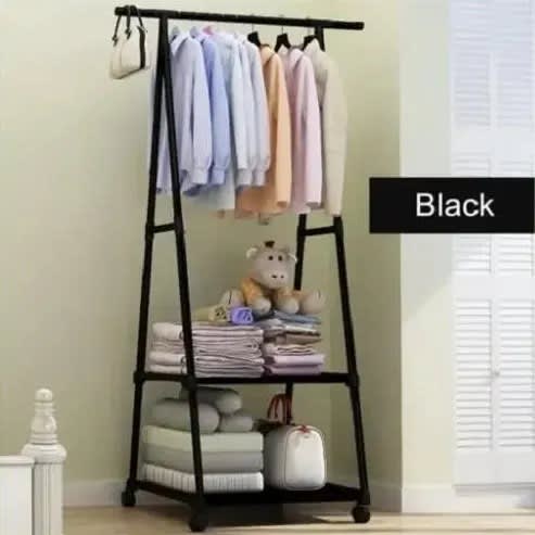 Cloth Rack With Wheel- Black