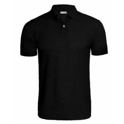 Collar Neck Polo Shirt - Black