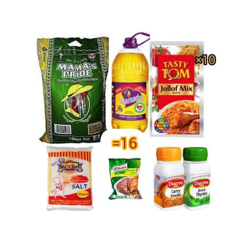 Rice 10kg - Vegetable Oil-Tomato Jollof-Knorr Chicken-Salt