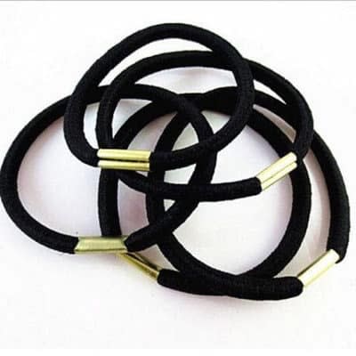 Elastic Hair Band - Black - 10 Pieces